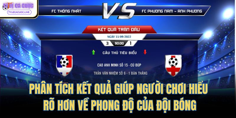 Phân tích kết quả giúp người chơi hiểu rõ hơn về phong độ của đội bóng